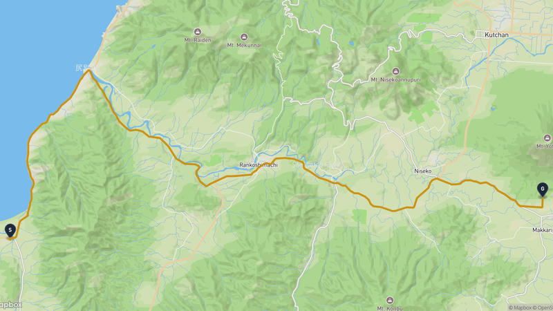 寿都町至真狩村 驾车路线