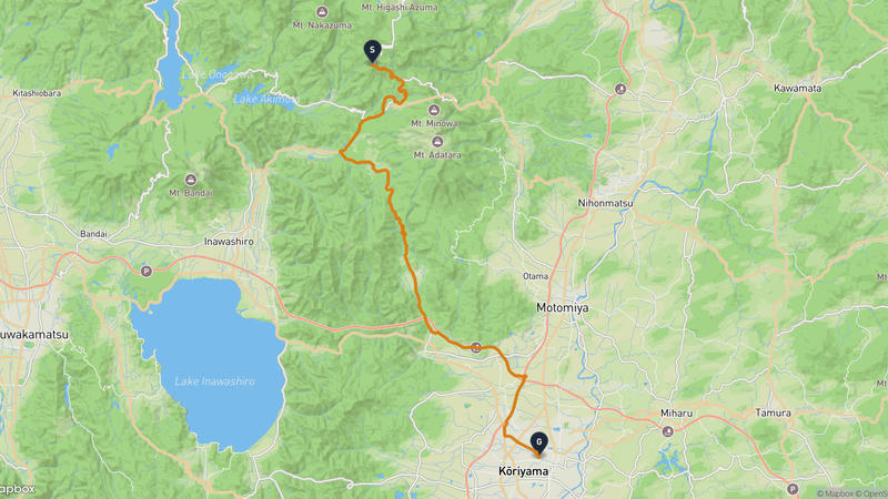 猪苗代町至郡山市 駕車路線