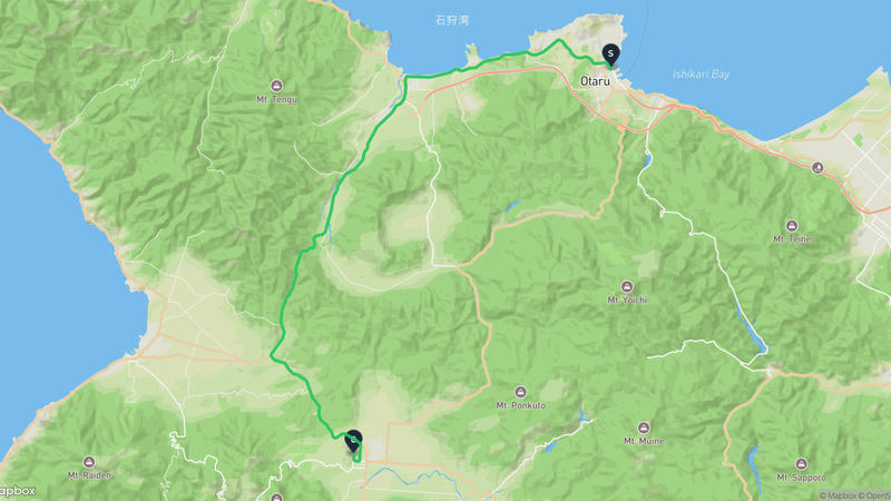 小樽運河至倶知安町 駕車路線