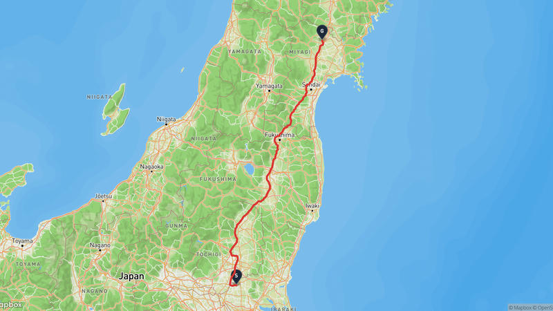 筑西市〜栗原市 ドライブルート