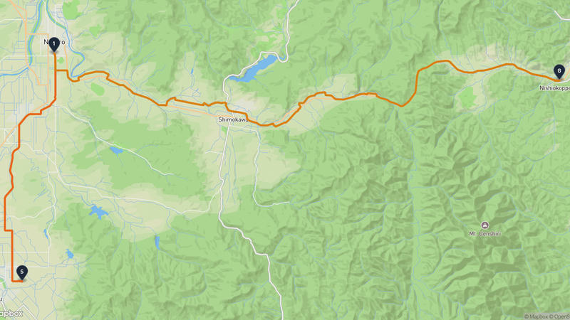士別市至西興部村 騎行路線