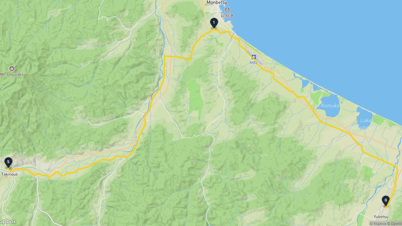 滝上町至湧別町 登山路線