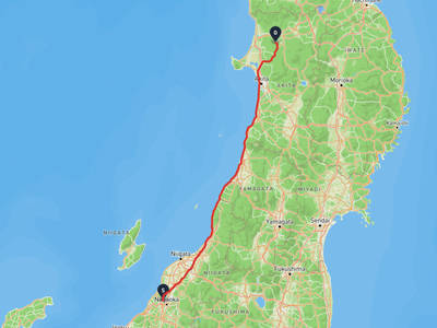 長岡市 → 北秋田市
