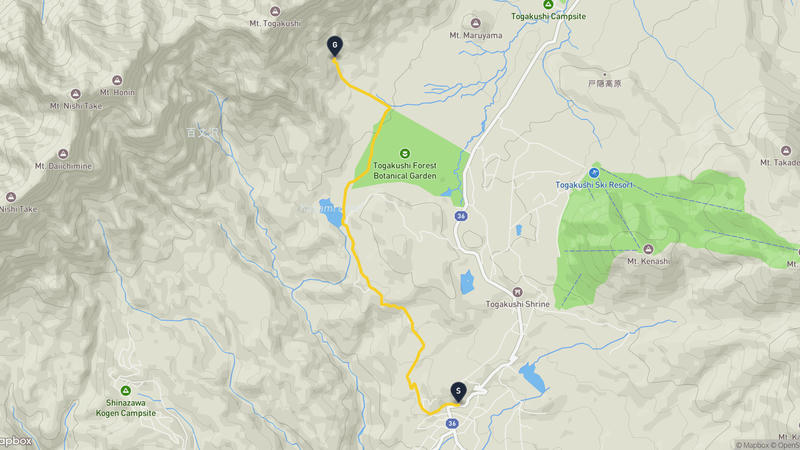 長野市至户隐山 徒步路线