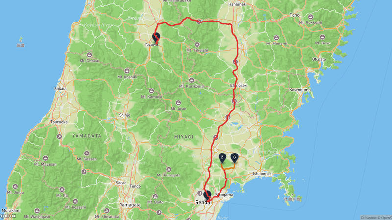 Yuzawa~Osaki 드라이브 루트