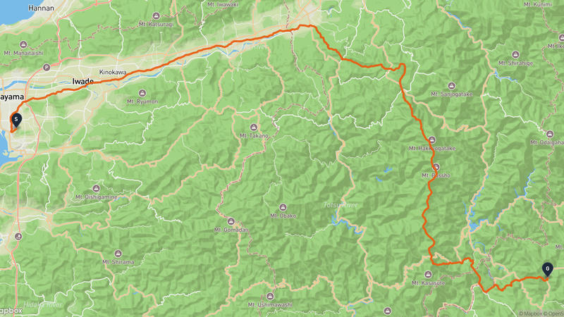 和歌山市至熊野市 登山路線