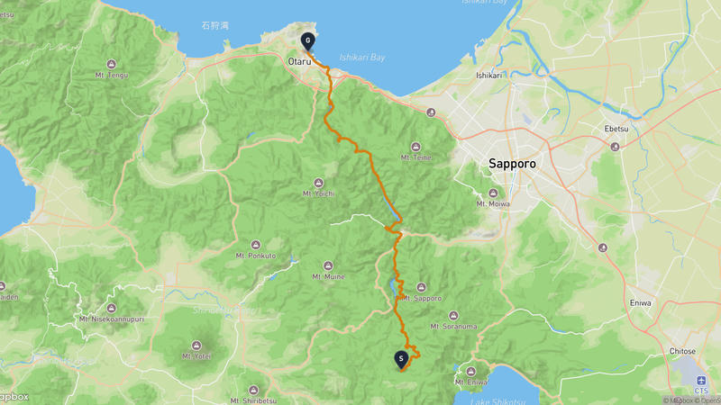 札幌市南区〜小樽運河 ハイキングルート