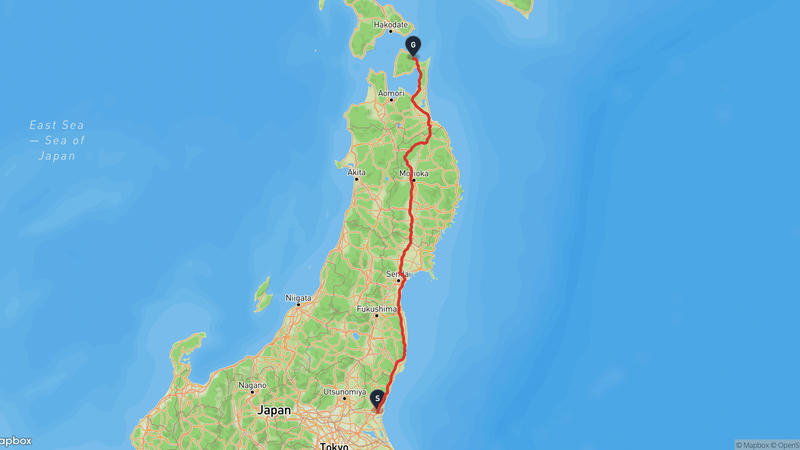 水戸市〜むつ市 ドライブルート
