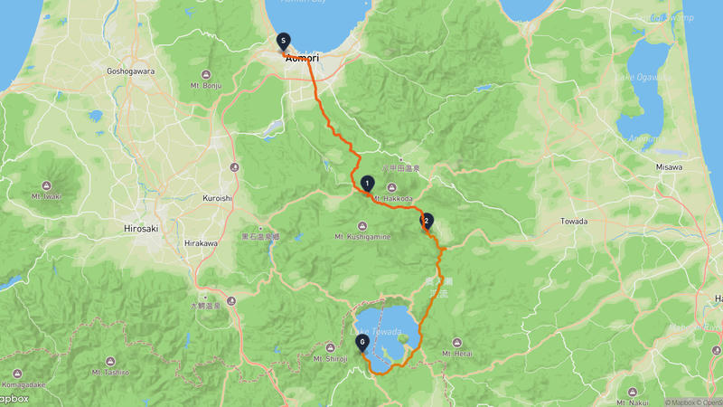 三內丸山遺跡至小坂町 駕車路線