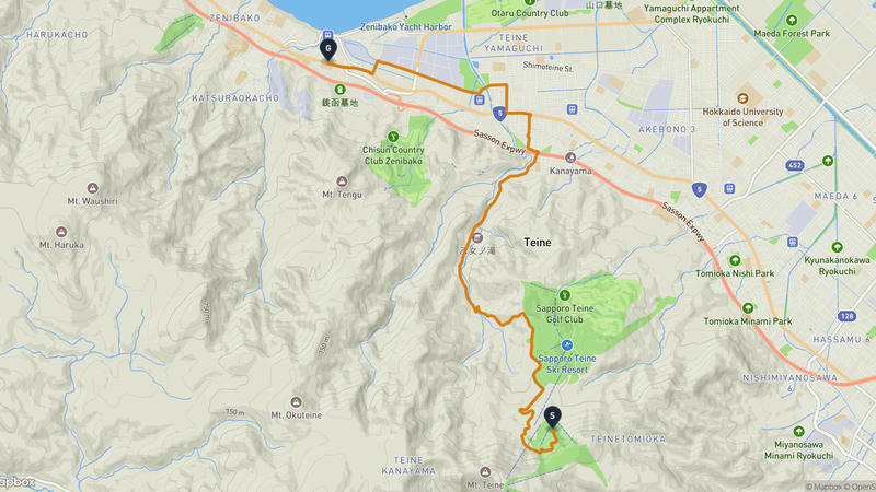 手稻山至小樽市 骑行路线