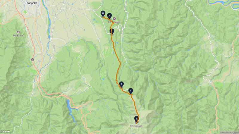 Mount Gassan to Tsuruoka Hiking Route