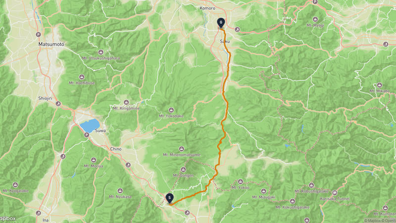 Hokuto to Saku Hiking Route