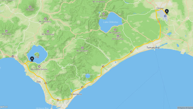 千歳市至有珠山 驾车路线