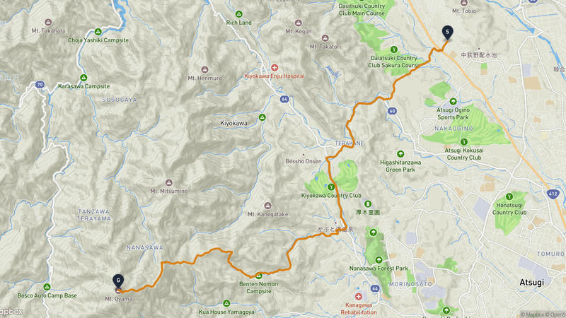 厚木市至大山 登山路線