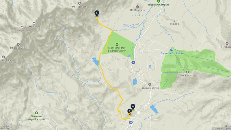 户隐山至長野市 徒步路线
