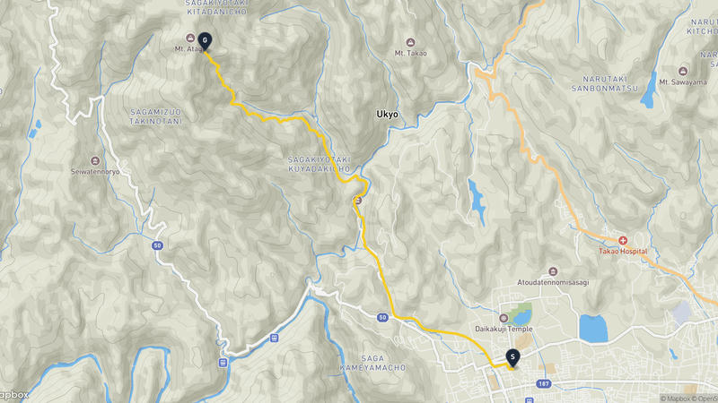 立体模型·京都·日本至爱宕山 徒步路线