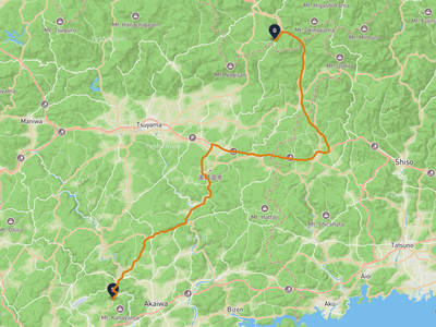 岡山市北区 → 智頭町