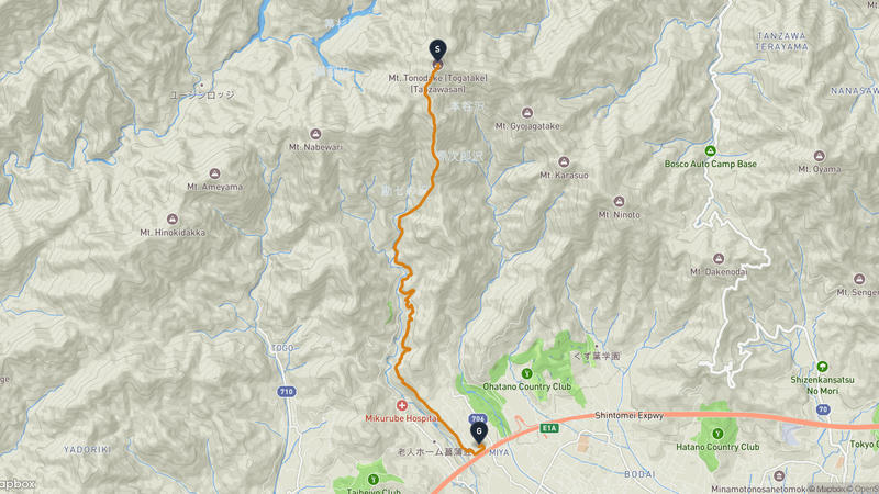 塔之岳至秦野市 登山路線