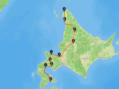 函館朝市 → 稚内市