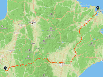 千歳市 → 網走市