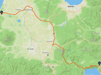 鰺ヶ沢町 → 十和田市