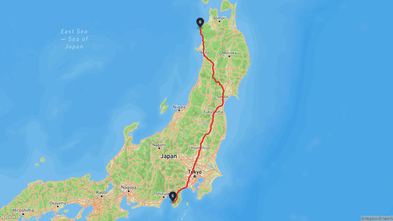 Dōgashima to Fukaura Hiking Route