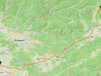 大口町 → 中津川市