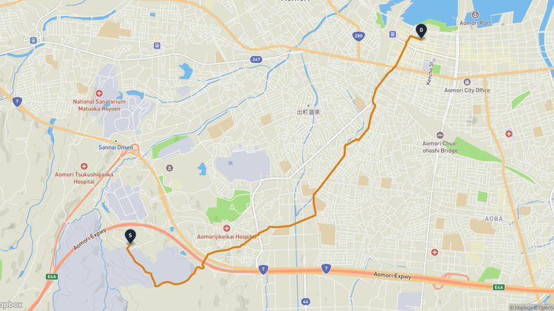 Aomori Museum of Art to Aomori Prefecture Tourist Center Hiking Route