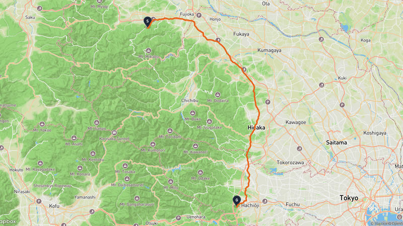 Kanra to Hachiōji Castle Hiking Route