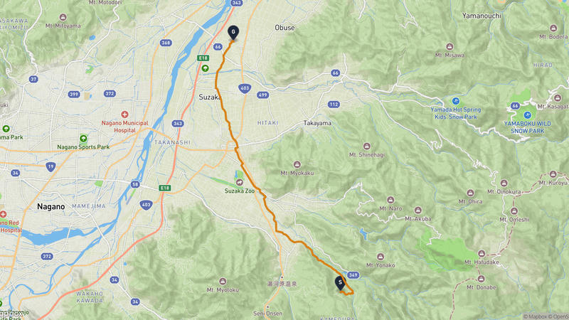 須坂市至小布施町 登山路線