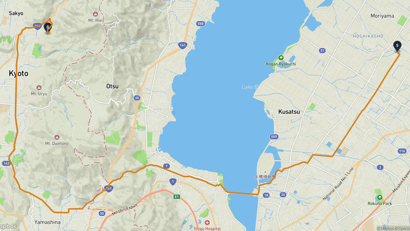 守山市至栖賢寺 騎行路線