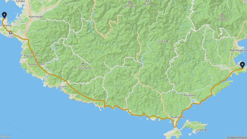 白浜町至太地町 驾车路线