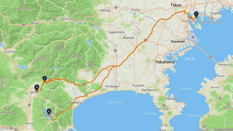 아시노호~Gotemba 드라이브 루트