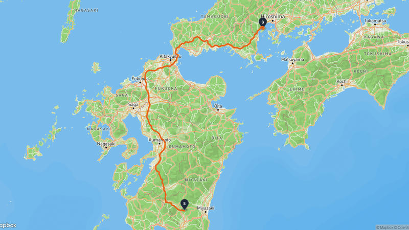 เส้นทางขับรถ Takaharu-Itsukushima