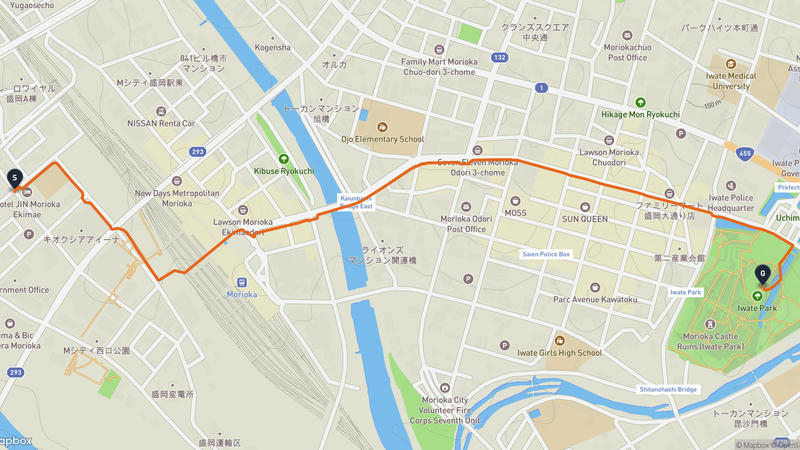 เส้นทางเดินป่า Iwate Museum of Art-Morioka Castle