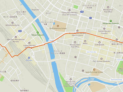 Iwate Museum of Art → Morioka Castle