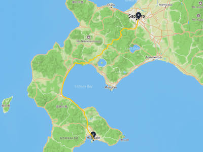 函館朝市 → 札幌啤酒博物館