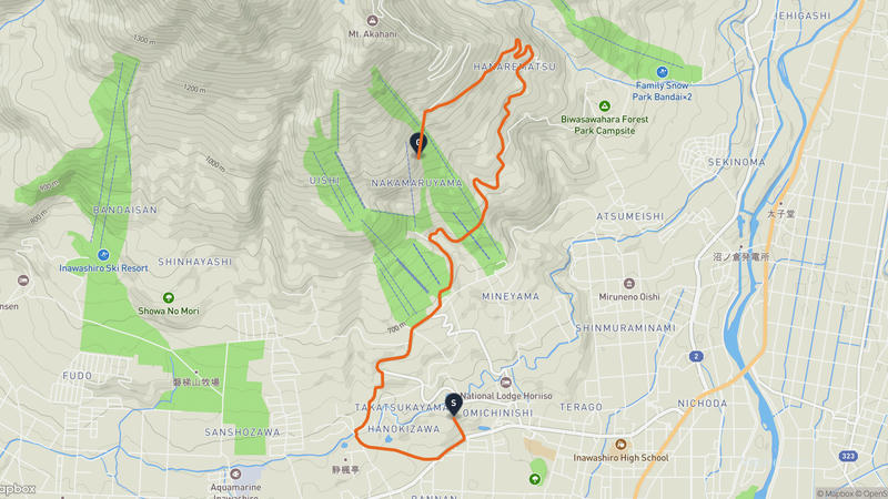 猪苗代町至磐梯山 徒步路线