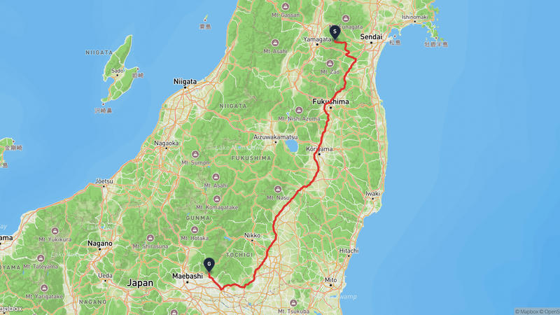 เส้นทางขับรถ Taihaku Ward, Sendai-Midori