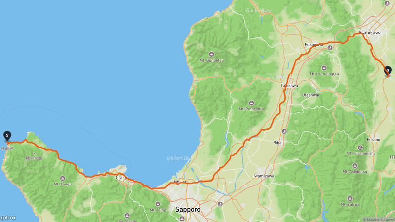 Shakotan to Biei Hiking Route