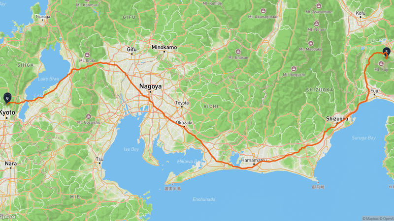富士吉田市至貴船川 登山路線