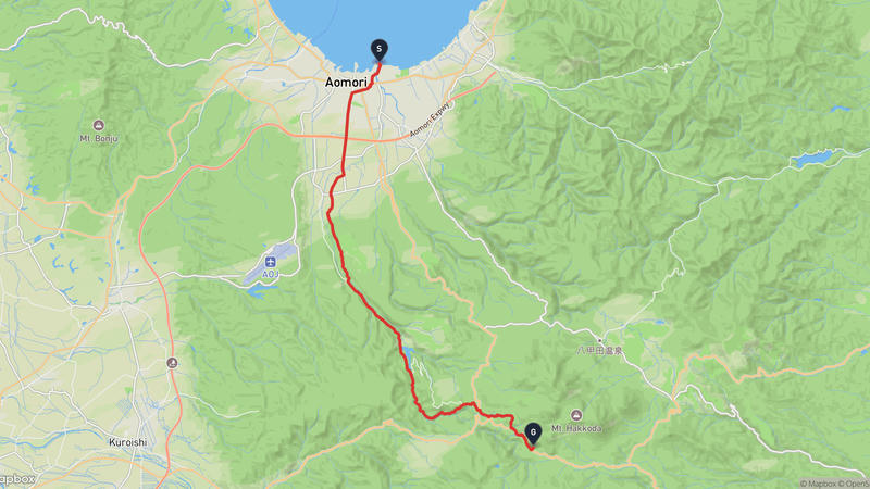 青森縣觀光物產館至酸湯 徒步路线