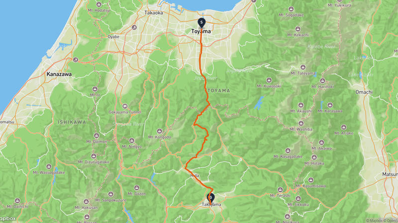 富山城至高山城 登山路線