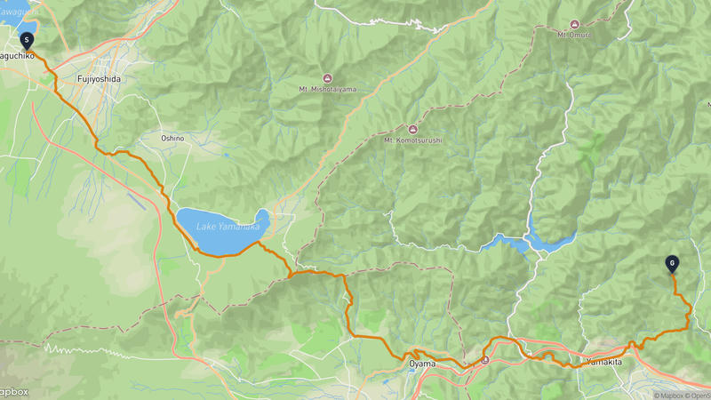 Fuji-Q Highland to Matsuda Hiking Route