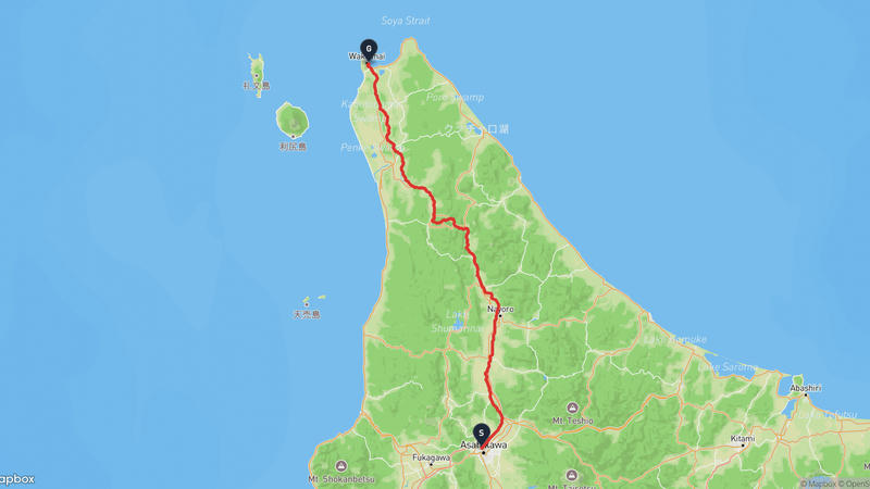 旭橋至稚内市 登山路線