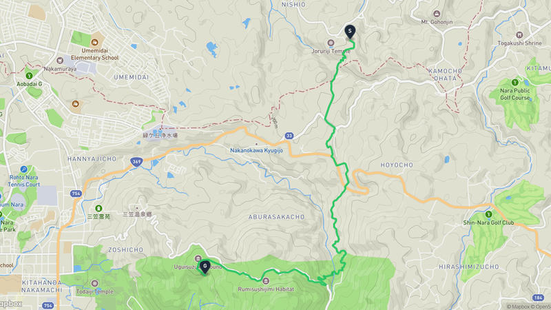 淨瑠璃寺至若草山 徒步路线