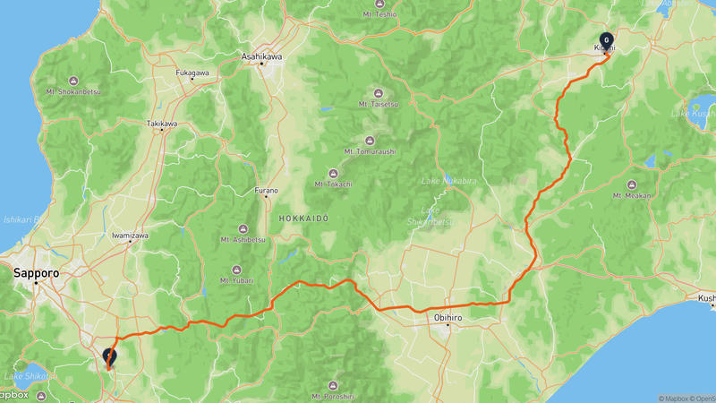 千歳市至北見市 驾车路线