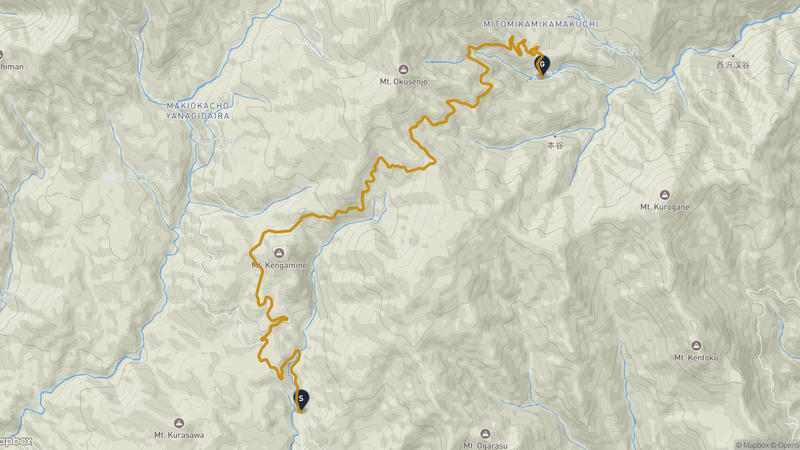 Yamanashi to Hokuou sen jou take Hiking Route