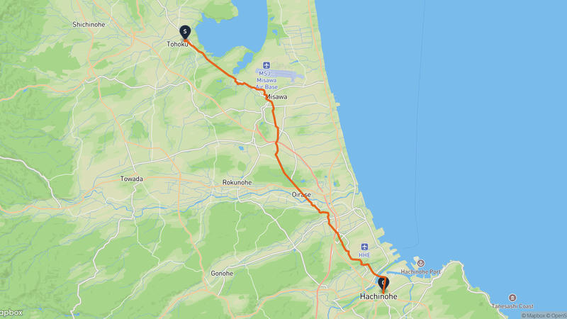 Tohoku to Ogami Shrine Cycling Route
