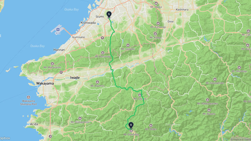 美多彌神社至護摩壇山 駕車路線